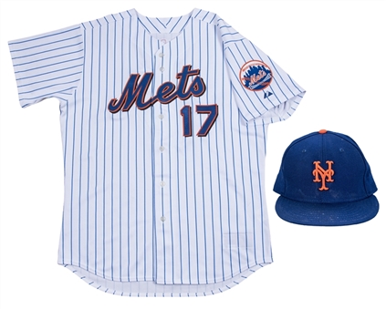 Lot of (2) 2006 Jose Lima Game Used New York Mets Home Jersey & Cap (MLB Authenticated & Steiner)